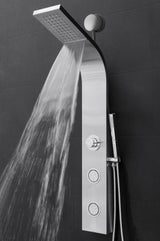 AKDY 39-in Stainless Steel Dual-Head Waterfall Shower Panel System with 4-Way Diverter (Valve Included)