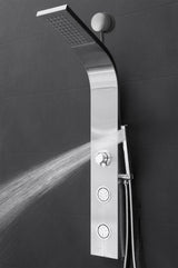 AKDY 39-in Stainless Steel Dual-Head Waterfall Shower Panel System with 4-Way Diverter (Valve Included)