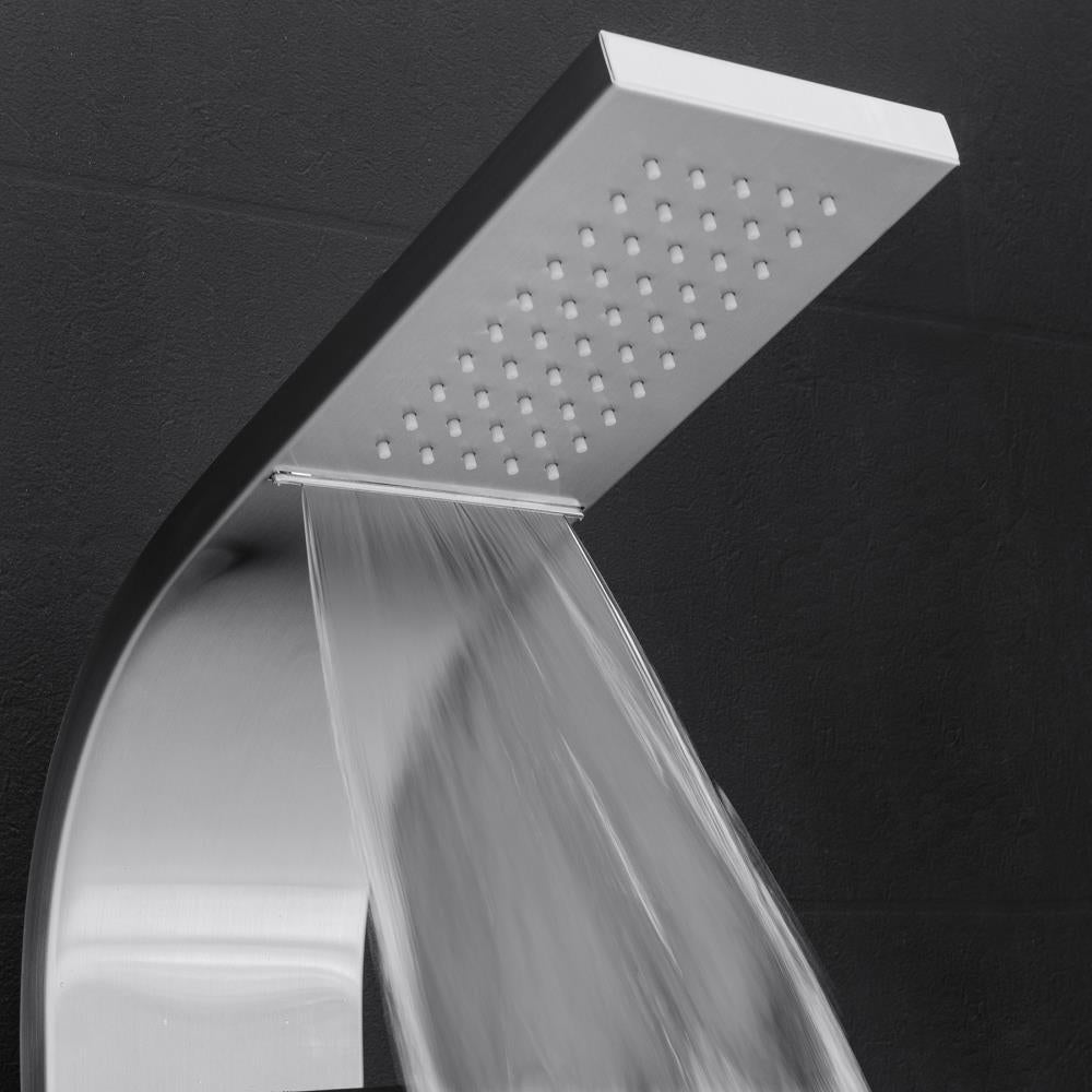 AKDY 39-in Stainless Steel Dual-Head Waterfall Shower Panel System with 4-Way Diverter (Valve Included)