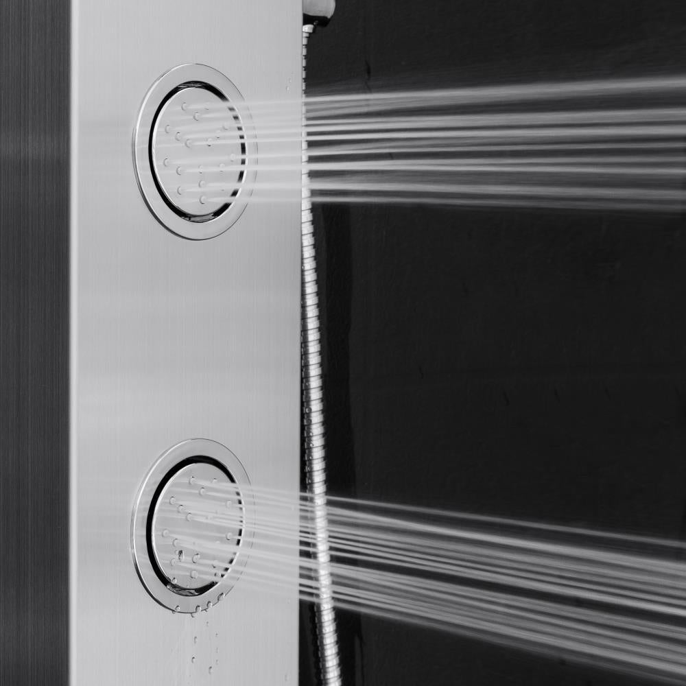 AKDY 39-in Stainless Steel Dual-Head Waterfall Shower Panel System with 4-Way Diverter (Valve Included)