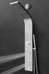 AKDY 39-in Stainless Steel Dual-Head Waterfall Shower Panel System with 4-Way Diverter (Valve Included)