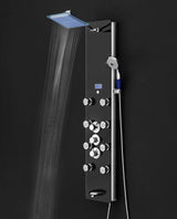 AKDY 52-in Black 8-Spray Shower Panel System