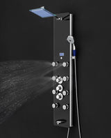 AKDY 52-in Black 8-Spray Shower Panel System