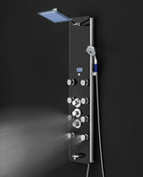 AKDY 52-in Black 8-Spray Shower Panel System