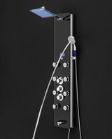 AKDY 52-in Black 8-Spray Shower Panel System