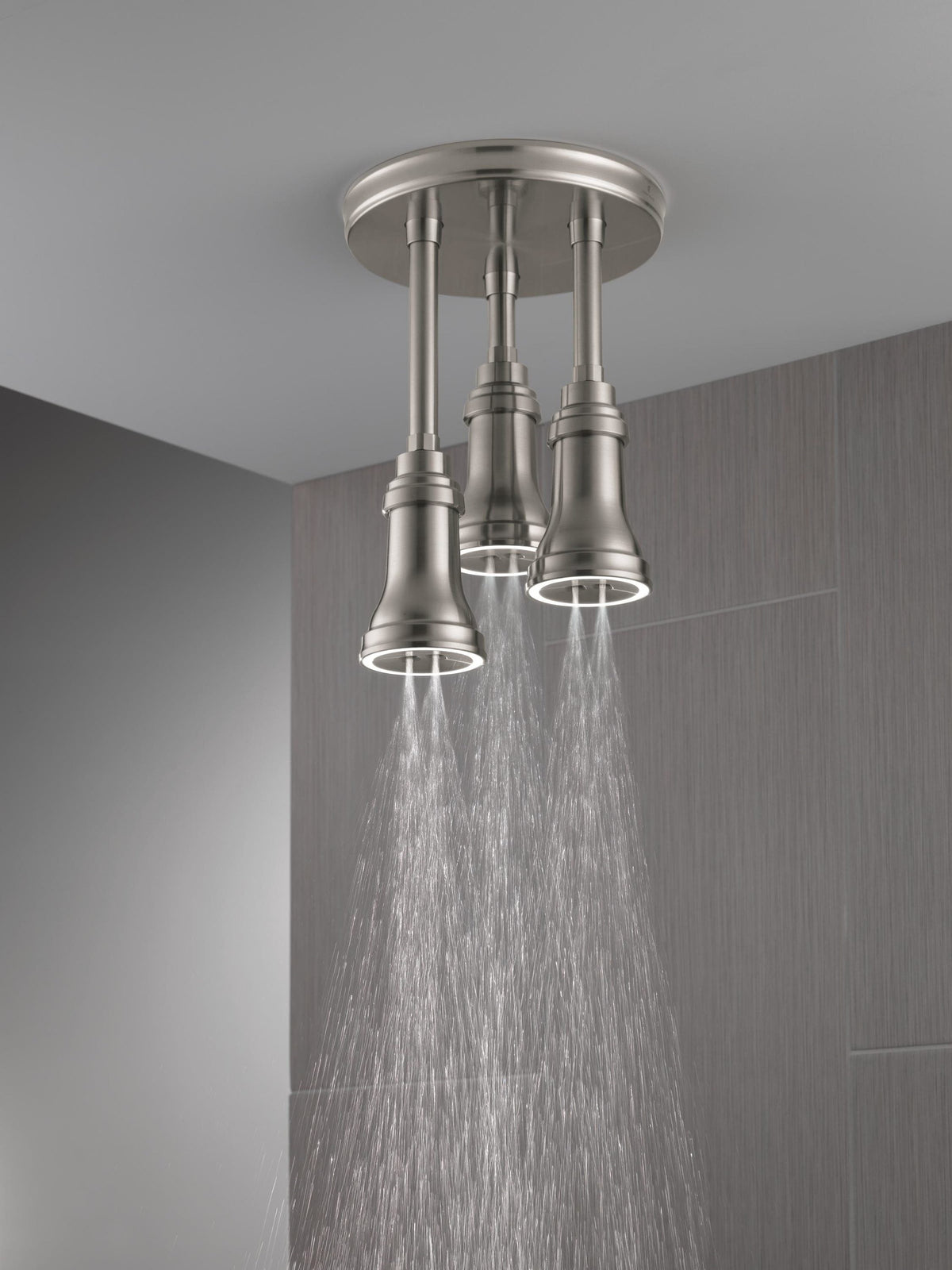 Delta Universal Showering Components Stainless 1-Spray Pendant Rain Shower Head with LED Lights, 2.5 GPM (9.5 LPM)