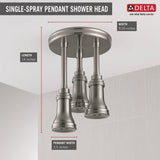 Delta Universal Showering Components Stainless 1-Spray Pendant Rain Shower Head with LED Lights, 2.5 GPM (9.5 LPM)