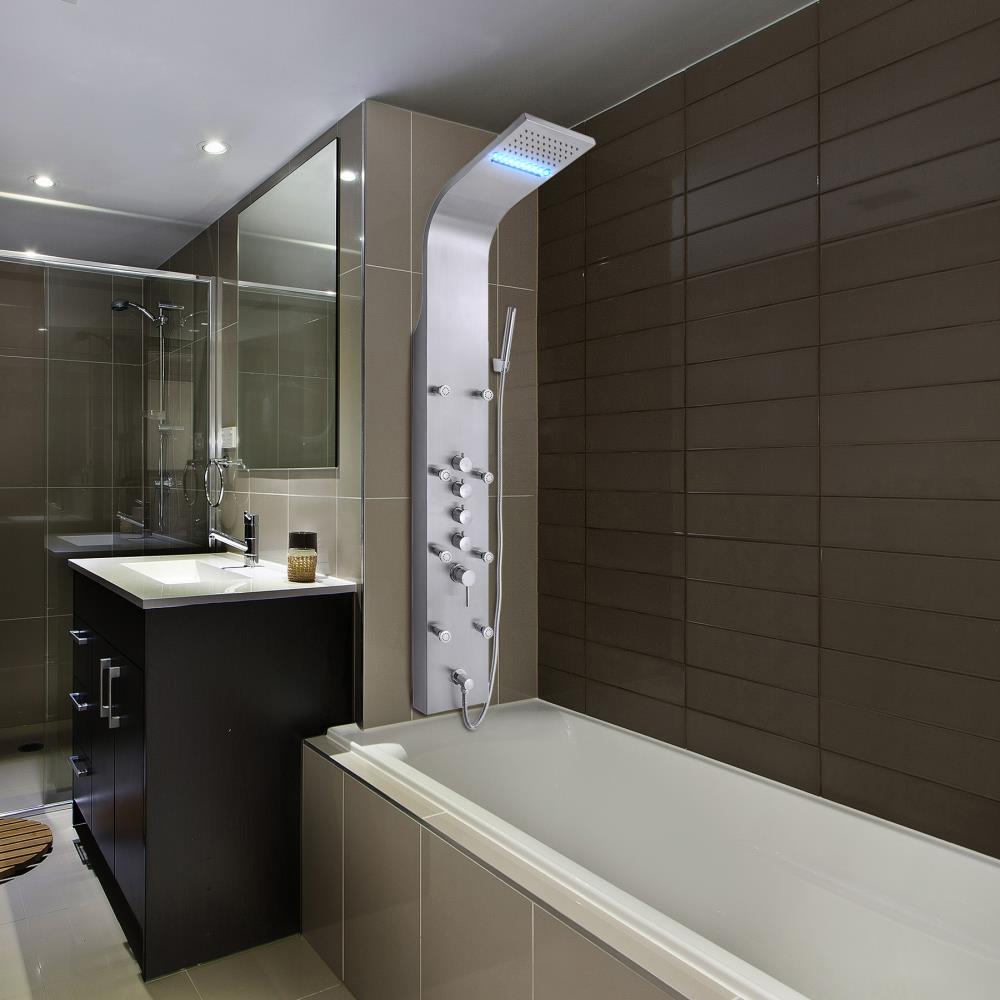 AKDY 63-in Stainless Steel 8-Spray Shower Panel System (Valve Included)