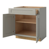 allen + roth Stonewall 30-in W x 34.5-in H x 24-in D Stone 1-Drawer Base Fully Assembled Cabinet (Flat Panel Shaker Style)