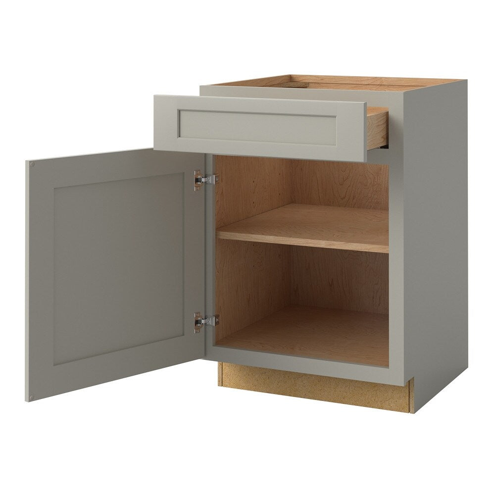 allen + roth Stonewall 18-in W x 34.5-in H x 24-in D Stone 1-Drawer Base Fully Assembled Cabinet (Flat Panel Shaker Style)