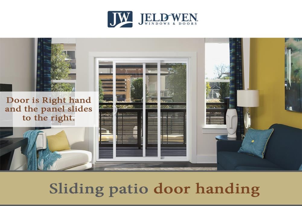 JELD-WEN 72-in x 80-in Vinyl Sliding, Right-hand sliding – feature callout