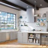 allen + roth Stonewall 36-in W x 34.5-in H x 24-in D Stone 3-Drawer Base Fully Assembled Cabinet (Flat Panel Style)