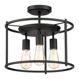 Quoizel Wolfeboro 14-in Matte Black Farmhouse Semi-Flush Mount Light