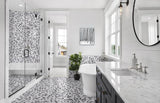Satori 10-Pack Mixed Carrara Nero 12-in x 12-in Honed Natural Stone Pebble Marble Look Floor and Wall Tile