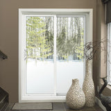 JELD-WEN V-2500 96-in x 80-in x 4-9/16-in Jamb White Vinyl Right-Hand Sliding Double Patio Door with Low-E Glass, Screen Included