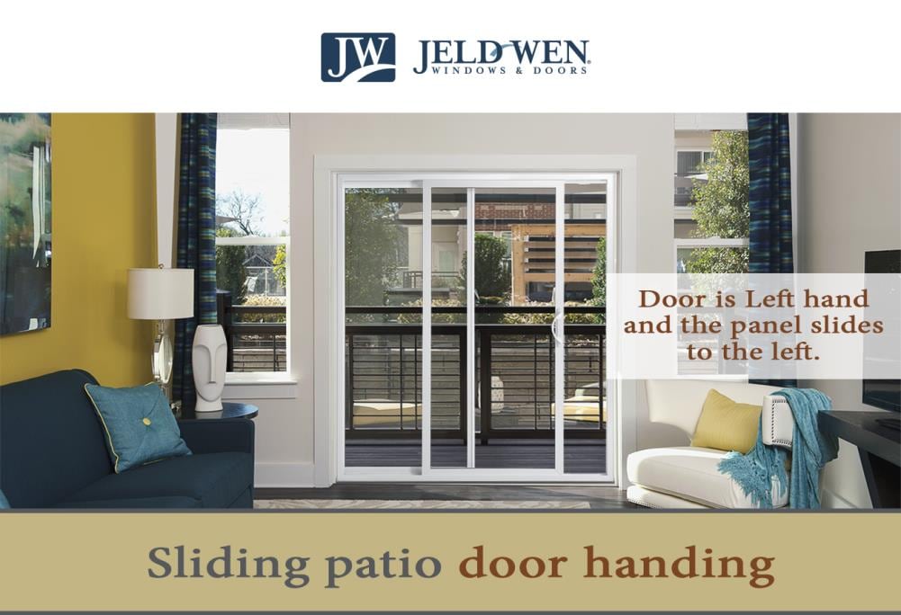 JELD-WEN 96-in x 80-in Vinyl Sliding, Left-hand sliding – feature callout