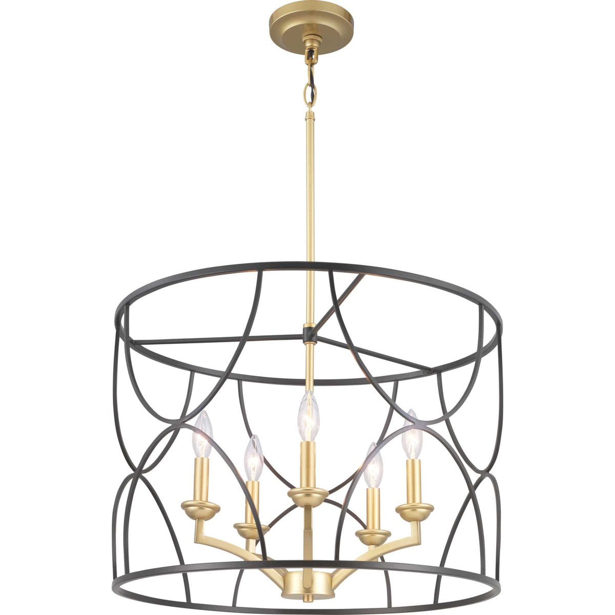 Progress Lighting Landree 5-Light Matte Black Traditional Chandelier