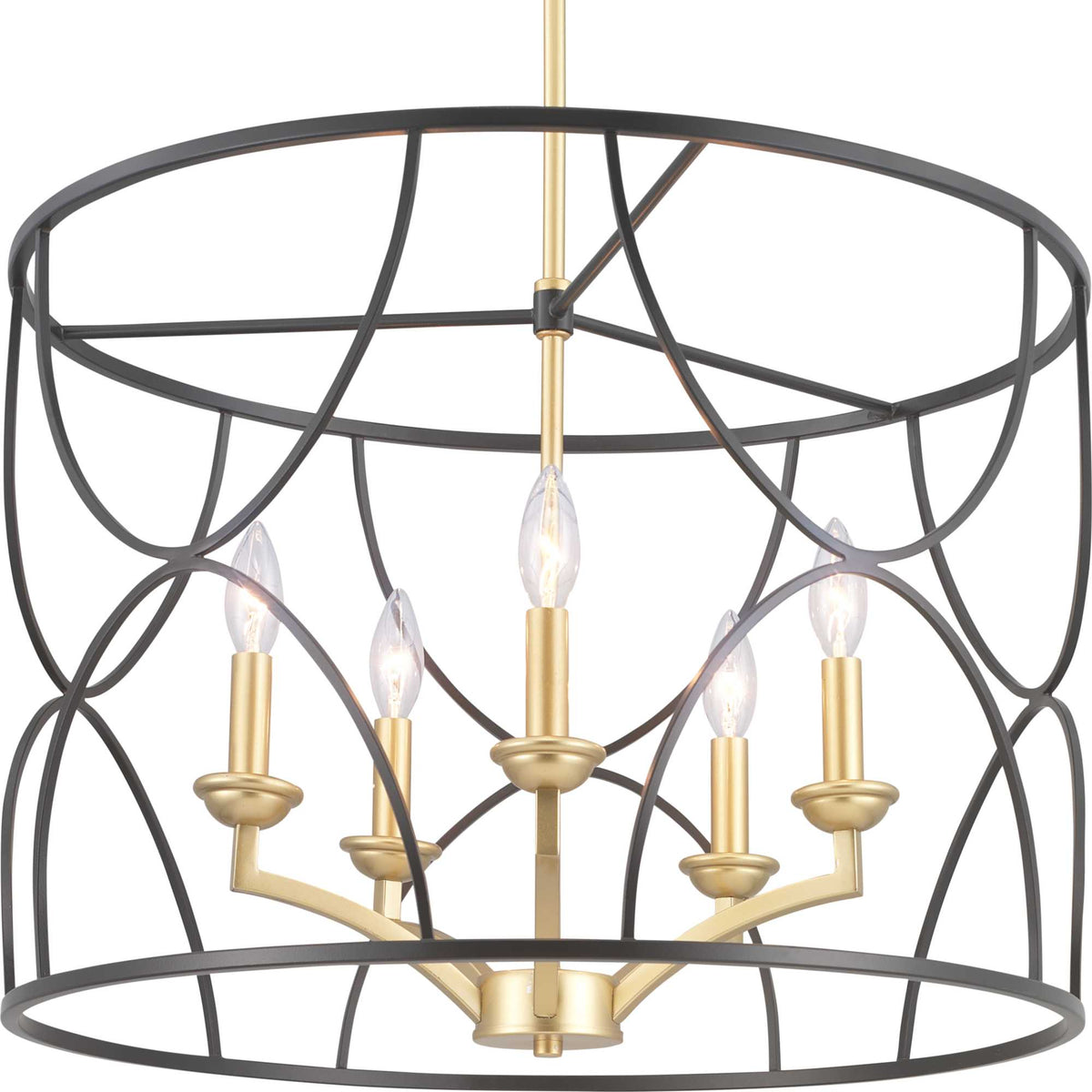 Progress Lighting Landree 5-Light Matte Black Traditional Chandelier