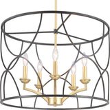 Progress Lighting Landree 5-Light Matte Black Traditional Chandelier