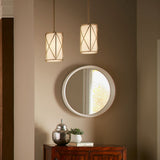 Kichler Edenbrook Brushed Nickel Modern/Contemporary Etched Glass Cylinder Pendant Light