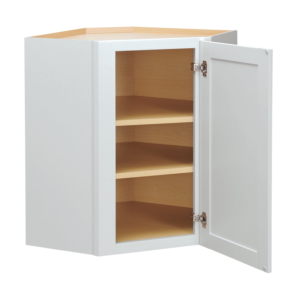 Diamond NOW Arcadia 12-in W x 30-in H x 24-in D White Diagonal Corner Wall Fully Assembled Cabinet (Recessed Panel Shaker Style)
