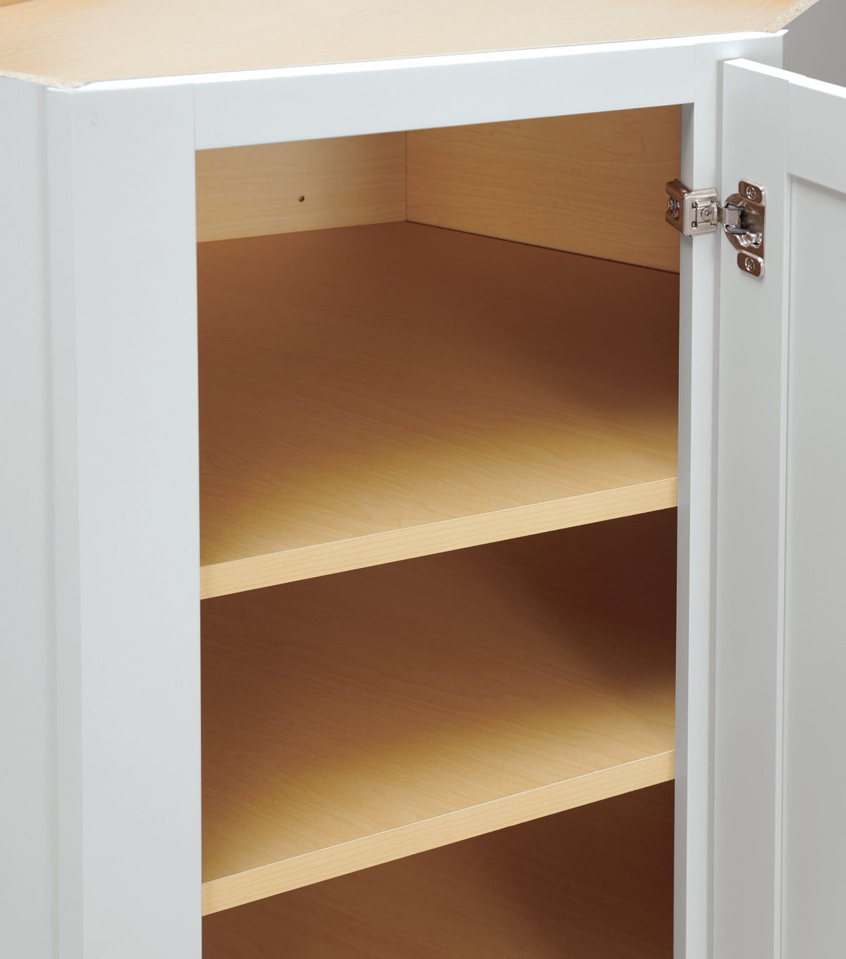 Diamond NOW Arcadia 12-in W x 30-in H x 24-in D White Diagonal Corner Wall Fully Assembled Cabinet (Recessed Panel Shaker Style)