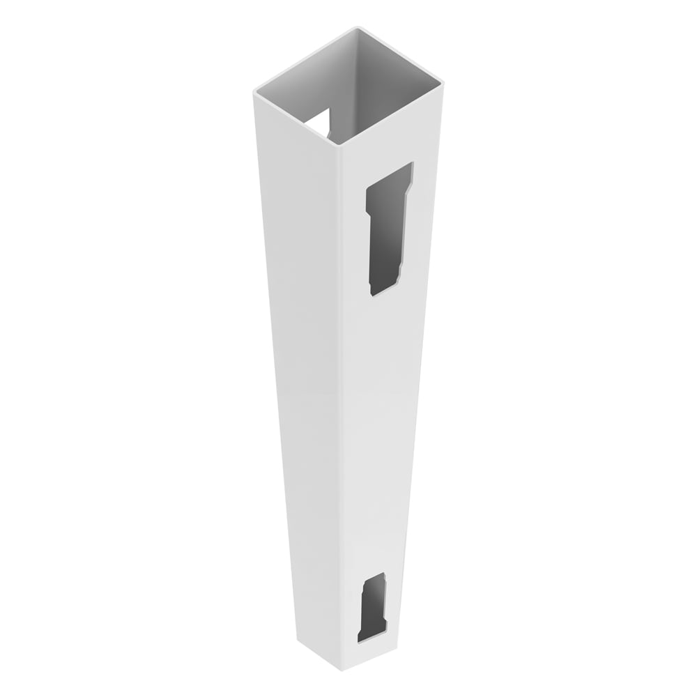 Freedom Emblem 8-ft H x 5-in W White Vinyl Line Fence Post (Unassembled)