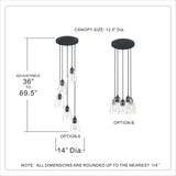 Quoizel Forkland 5-Light Textured Matte Black and Rustic Black Farmhouse Chandelier with Clear Glass