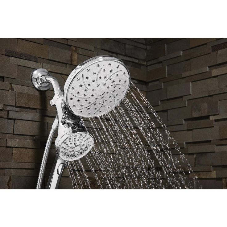 Attract 6-spray 6.75 in. Dual Shower Head and Handheld Shower Head in Chrome