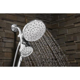 Attract 6-spray 6.75 in. Dual Shower Head and Handheld Shower Head in Chrome