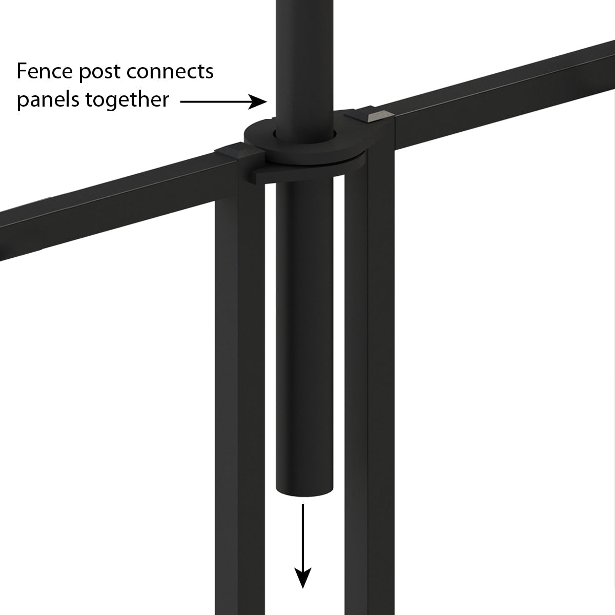 YARDLINK 3-in W Powder-coated Steel No Dig Yard Universal Fence Post