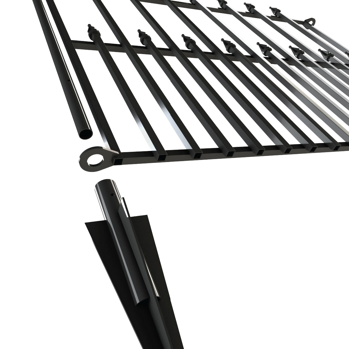 YARDLINK 3-in W Powder-coated Steel No Dig Yard Universal Fence Post