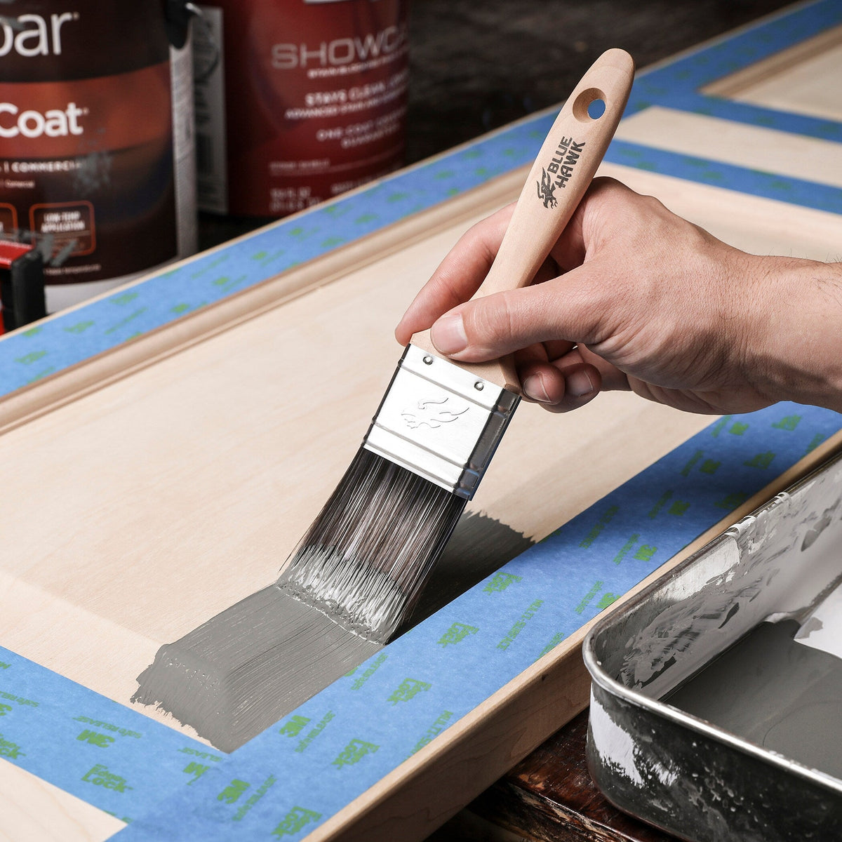 Project Source Blue Hawk 3-Pack Polyester Flat & Angled Paint Brush Set, 1-in, 2-in, 2.5-in