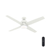 Hunter Advocate WiFi-Enabled DC Motor 60-in Fresh White Indoor Smart Ceiling Fan with Remote (4-Blade)