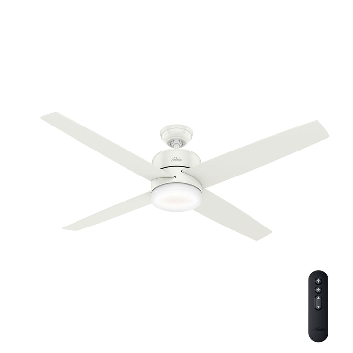 Hunter Advocate WiFi-Enabled DC Motor 60-in Fresh White Indoor Smart Ceiling Fan with Remote (4-Blade)