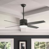 Hunter Advocate 54-in Noble Bronze Indoor Smart Ceiling Fan with Integrated LED Light, Wi‑Fi/DC Motor, Remote (4-Blade)