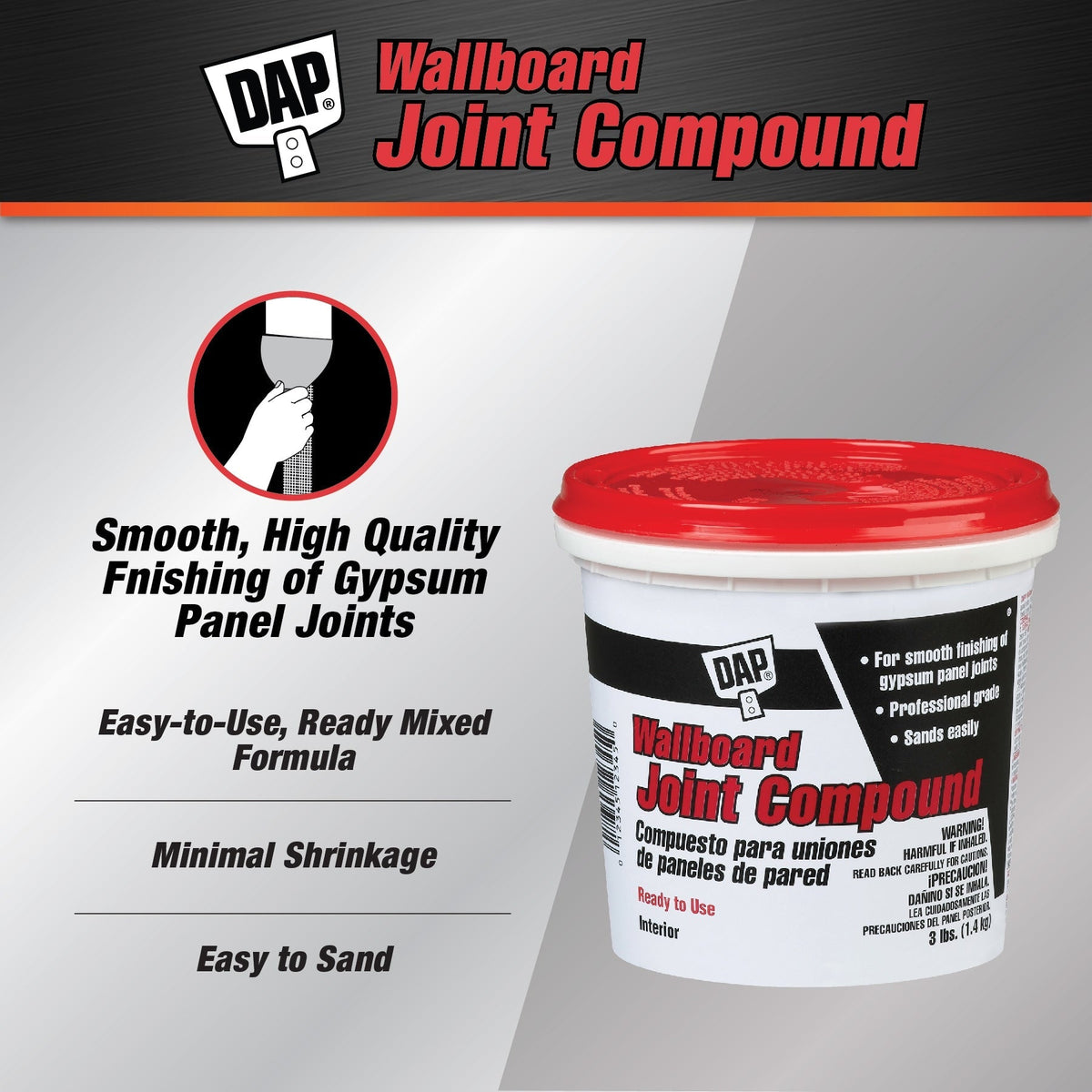 DAP 3-lb 24-Hours Set Time Premixed Finishing Drywall Joint Compound