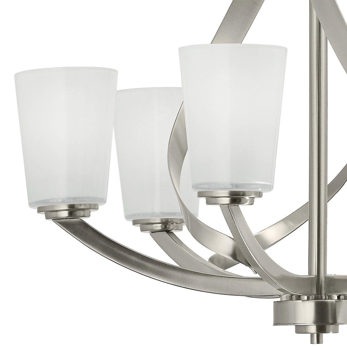 Kichler Layla 6-Light Brushed Nickel Transitional Chandelier, 24.25-in W x 23.5-in H