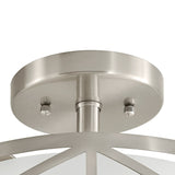 Kichler Edenbrook 11.38-in Brushed Nickel Modern/Contemporary Incandescent Semi-Flush Mount Light