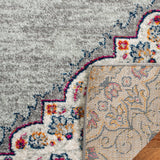 Safavieh Madison Suzian 2 x 8 Light Gray/Fuchsia Indoor Floral/Botanical Oriental Runner