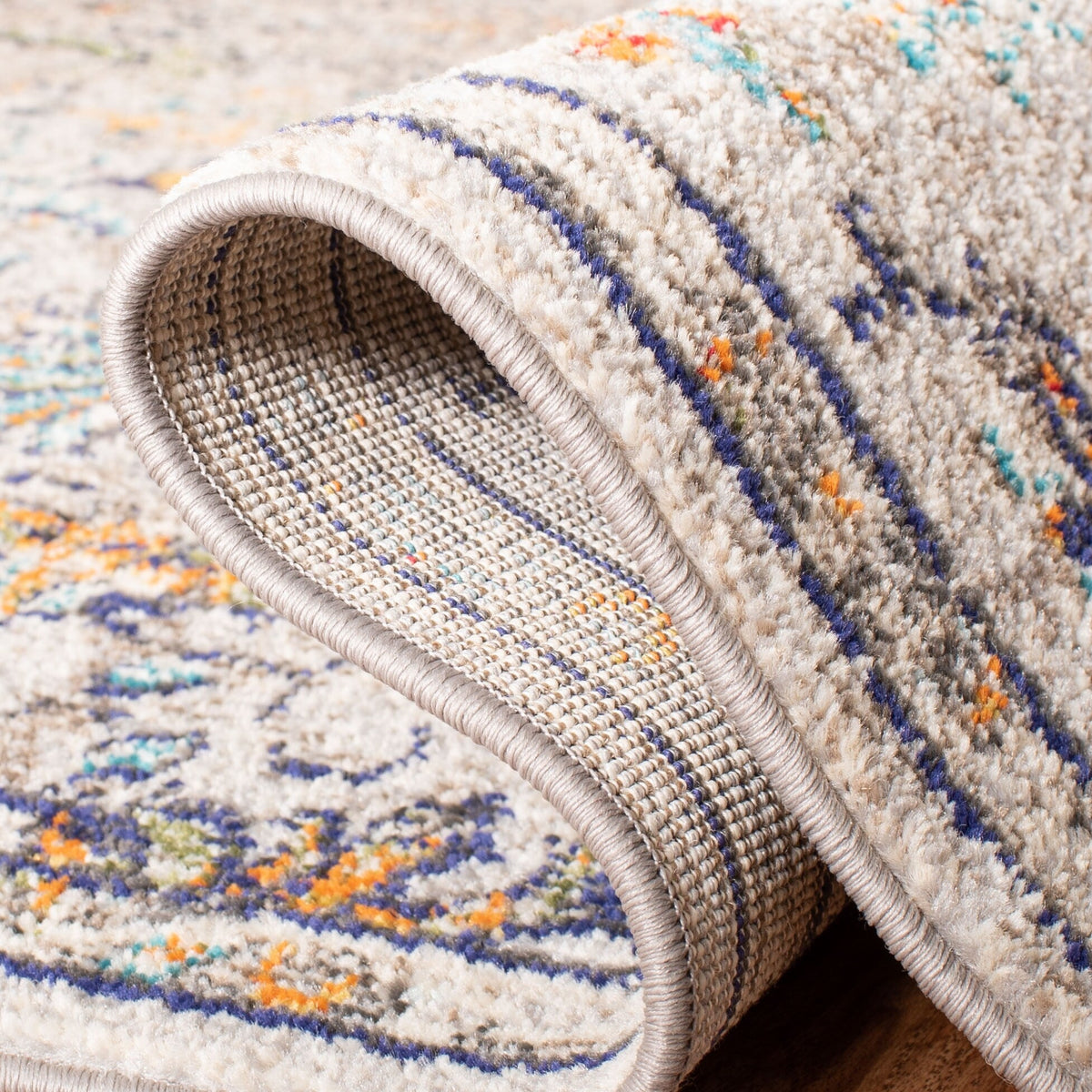 Safavieh Madison Sudbury 9 x 12 Gray/Light Blue Indoor Distressed/Overdyed Vintage Area Rug