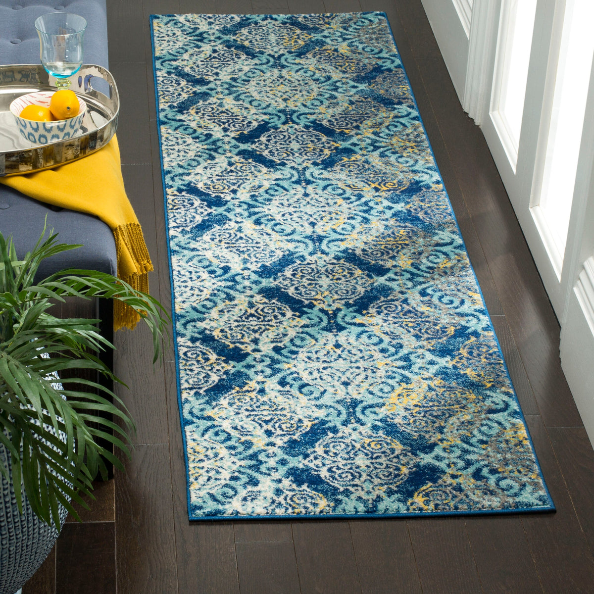 Safavieh Evoke Rigby Royal/Light Blue Indoor Runner Rug, 2-ft-2-in x 7-ft