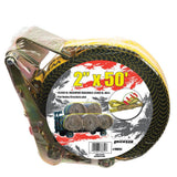 2 in. x 50 ft. 10,000 lbs. Ratchet Strap with Web Clamp Flat Hooks - Super Arbor