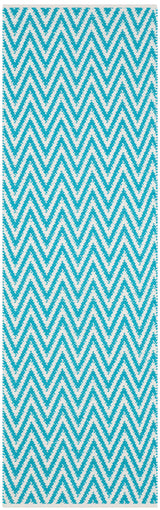 Safavieh Montauk Caswell 2 x 7 Blue/Ivory Indoor Chevron Coastal Handcrafted Runner