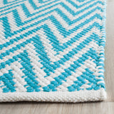 Safavieh Montauk Caswell 2 x 7 Blue/Ivory Indoor Chevron Coastal Handcrafted Runner