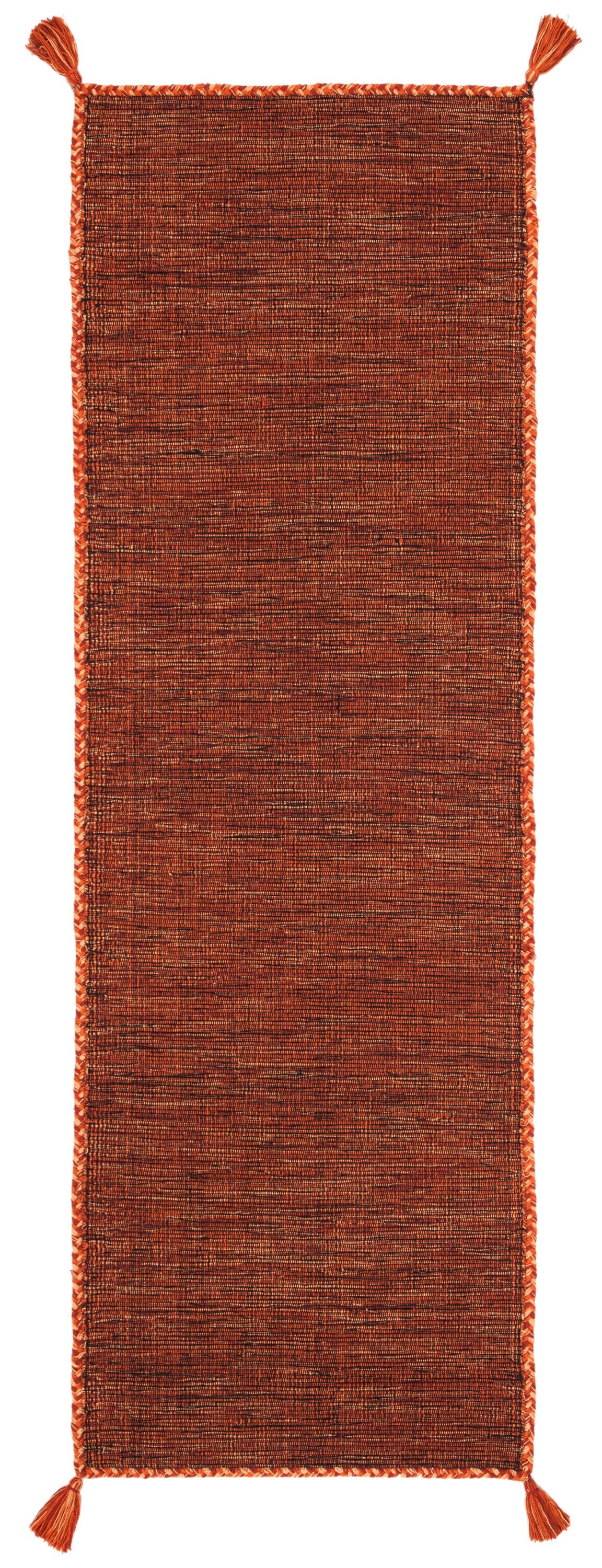 Safavieh Montauk Lajolla 2-ft-3-in x 7-ft Orange/Black Indoor Handcrafted Cotton Runner Rug