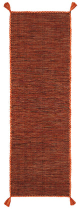 Safavieh Montauk Lajolla 2-ft-3-in x 7-ft Orange/Black Indoor Handcrafted Cotton Runner Rug