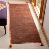 Safavieh Montauk Lajolla 2-ft-3-in x 7-ft Orange/Black Indoor Handcrafted Cotton Runner Rug