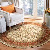 Safavieh Lyndhurst Isphahan 10 x 10 Ivory/Rust Round Indoor Floral/Botanical Oriental Area Rug