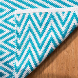 Safavieh Montauk Caswell 2 x 7 Blue/Ivory Indoor Chevron Coastal Handcrafted Runner